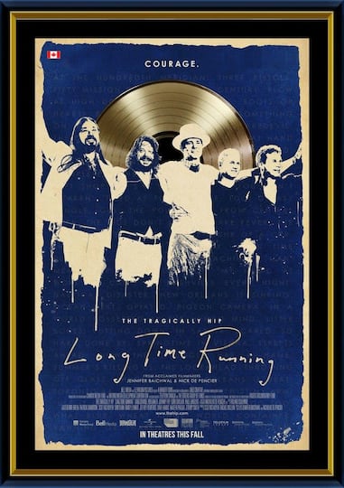 The Tragically Hip Framed Long Time Running Print with Gold LP 26" x 34"